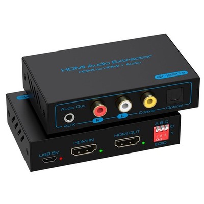 8K 60Hz HDMI Audio Extractor 4K 120Hz to Optical Coaxial AUX Converter...