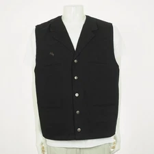Wyoming Traders Canvas Button Jacket Vest Mens XL Black Twill Western Rancher
