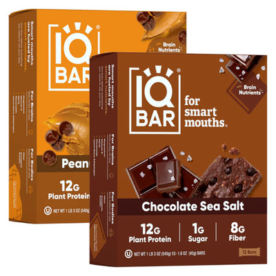 IQBAR Clean Protein Bars - Chocolate Sea Salt & Peanut Butter Chip, 24 Count