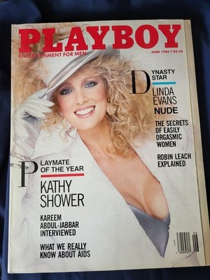 Playboy Magazine June 1986 | Kathy Shower | Linda Evans | w/ Centerfold