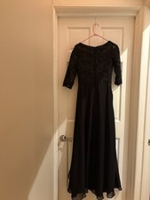 High End Customization Black Lace Evening Dress Formal Gown Half Sleeve