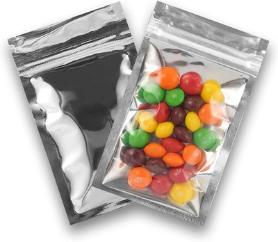 Resealable Mylar Bags | 100 Pcs 2.4 × 3.9 Inch | Smell Proof Bag Heat Seal Cute 