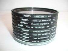 TIFFEN 77mm UV Protector, 1A filter, Lot of 9, AS IS nine filters total 