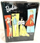 Vintage 1961 BARBIE BLACK CARRYING CASE Double Case for Two Dolls with Drawers