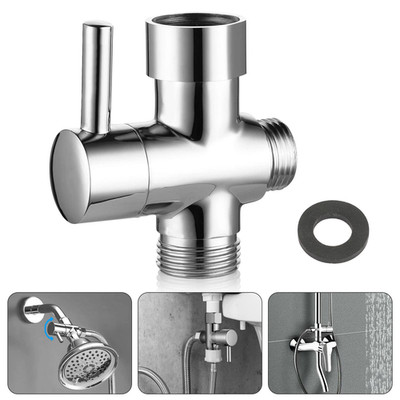 1/2in 3 Way T-adapter Diverter Valve for Shower Head Arm Mount Splitter Switch