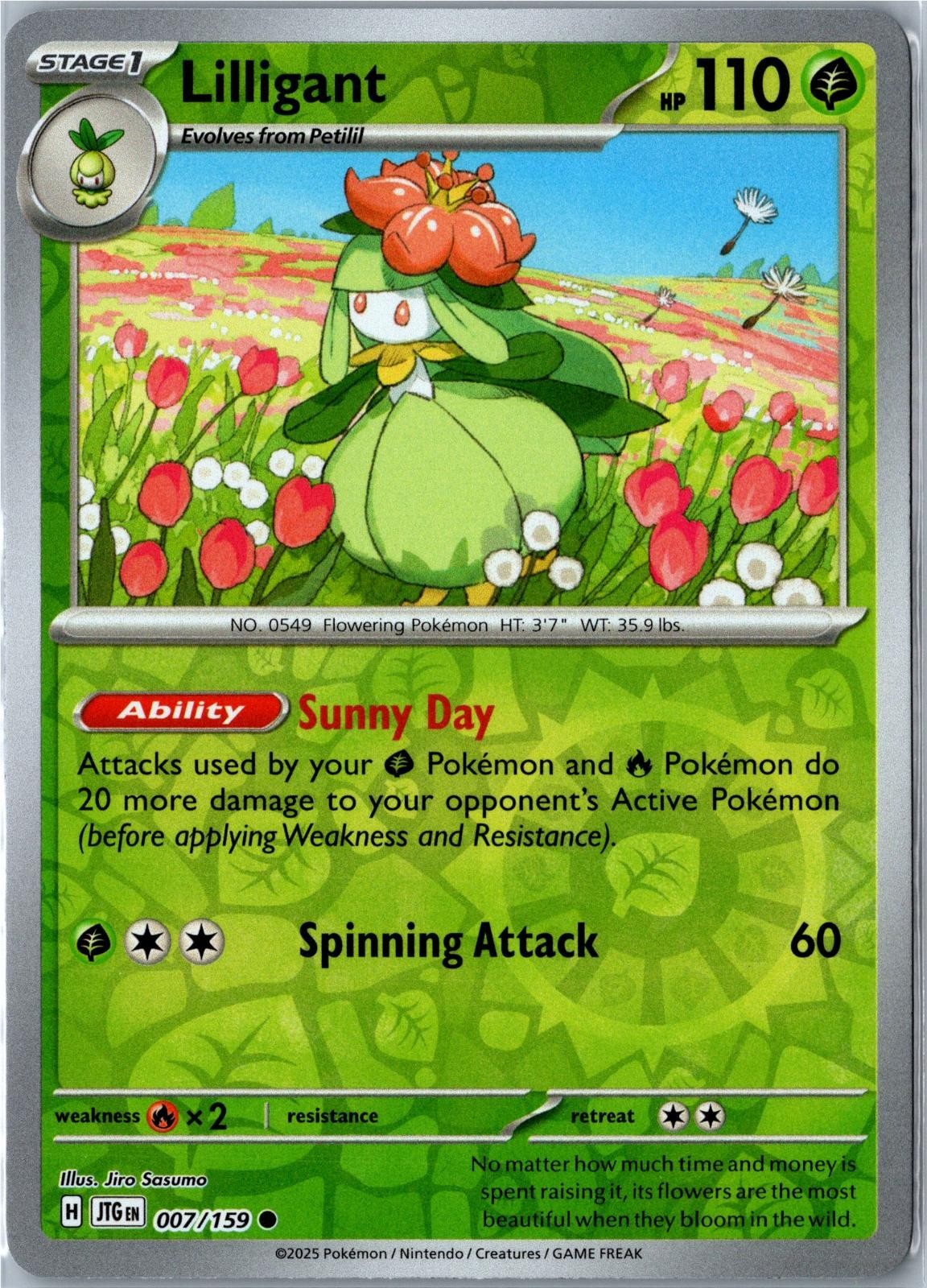 Pokemon Card - Lilligant Journey Together 007/159 2025 Common Reverse Holo NM
