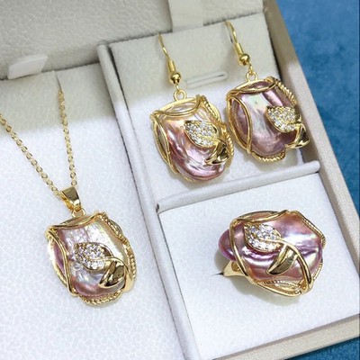 New Arrival 100% Natural Big Baroque Freshwater Pearl 14K Gold Filled Necklace E