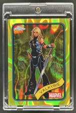 2025 Topps Chrome Marvel Valkyrie Yellow Lava Refractor #187