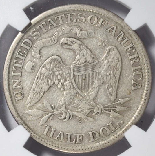 Medio dólar libertad sentada 1868-S ~ ¡Bonito original NGC XF40! Foto 4 de 4