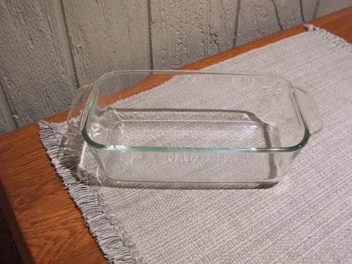 Vintage Pyrex 213-R Loaf Pan 1.5 Qt – Clear Glass Baking Dish w/ Handles USA