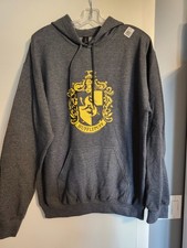 NEW Harry Potter Hufflepuff Crest Licensed Pullover Sweatshirt Hoodie Sz Medium