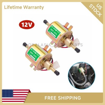 2 PACKS 12V Electric Fuel Pump HEP-02A Universal Inline Low Pressure Gas Diesel.