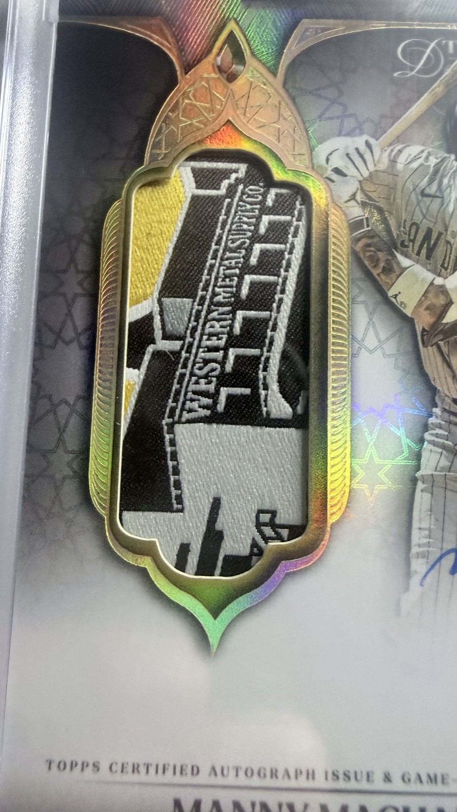 2025 Topps Dynasty Manny Machado Western Metal Supply Patch Auto 1/1 #DAPB-MMA4 view 3