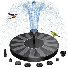 AISITIN Solar Water Fountain, Solar Powered Water Fountain with 6 Nozzles