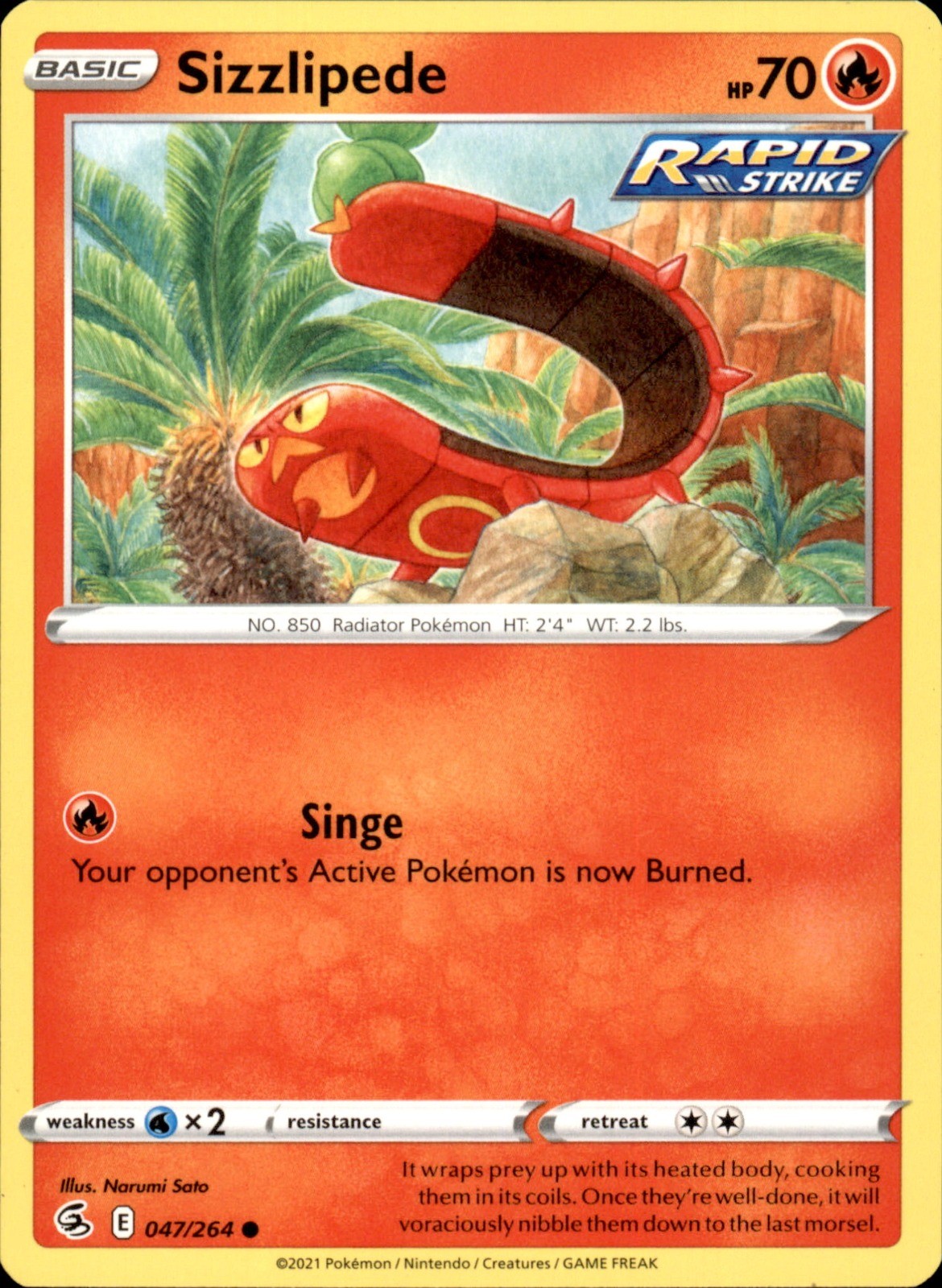 Sizzlipede (47) 047/264 Common - Pokemon SWSH08: Fusion Strike