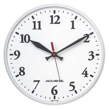 12-1/2" Analog Wall Clock, White, 3Lyk5
