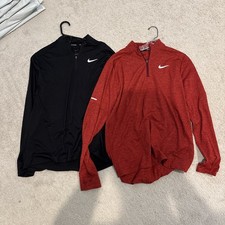 Zestaw 2 Nike Running 1/4 Zip Sweter Termiczny Fit - Czerwony i Czarny, Rozmiar Medium