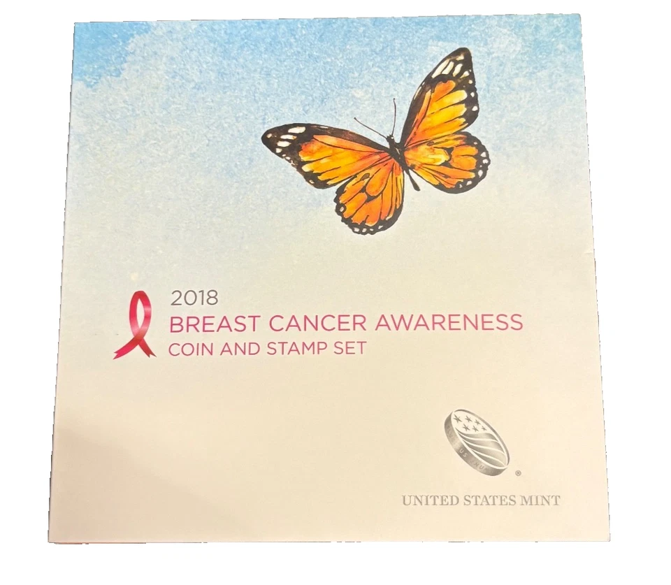 US Mint 2018 Breast Cancer Awareness Half Dollar Proof 50c Coin And Stamp Set - Image 3 of 4