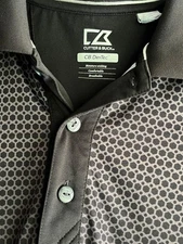 Cutter & Buck DryTec Men's Back Gray Short Sleeve Polo Shirt XL