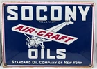 Vintage Porcelain Socony Standard Oil Compony Of New York Aircraft Sign