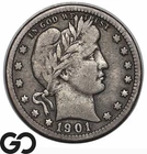 1901-O Barber Quarter, Scarce VF Better Date New Orleans Issue