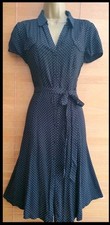 Vintage 1940s 1950s style Polka-dot party shirt tea dress Size 12 TWINWOOD