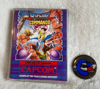 Commodore 64 / 128 CBM C64 -Bionic Commando - funktioniert, GRATIS Badges + Keying