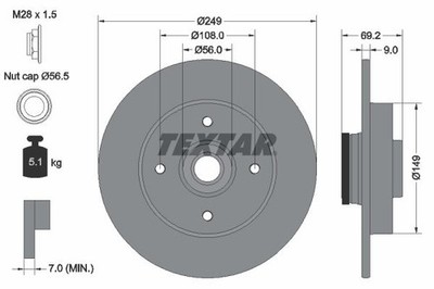 Brake Disc Textar 92202103
