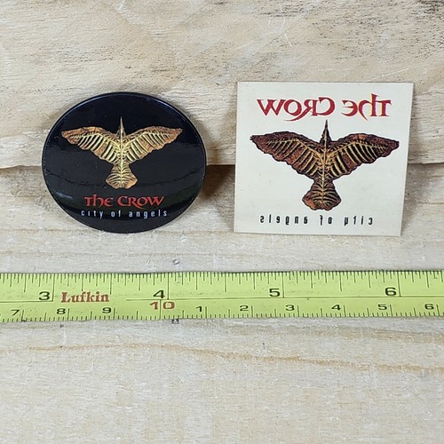 The Crow : City Of Angels Movie Promo Vintage Button Pin 1.5" & Temp Tattoo 1996 - Picture 6 of 6