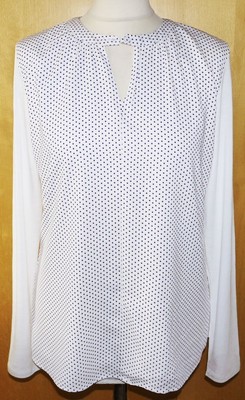 ZERO Bluse Gr.42 creme weiß schwarz gepunktet Shirt Set ++Neu++