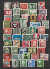Kolekcja na kilogramy 1950 - 1959 50 różnych stemplowanych bez papieru