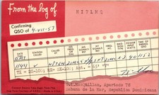Vintage QSL Postcard HI7LMQ Dominican Republic 1957 Sabana de la Mar Stamp