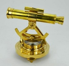 Antique Style Brass Marine Collectible Alidade Telescope With Nautical Compass