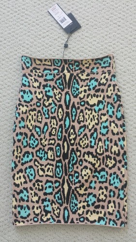 BCBG MAX AZRIA ANIMAL PRINT LUCINE BODY CONTOUR TUBE SKIRT: XS, MSRP $198, NWT - Picture 9 of 12