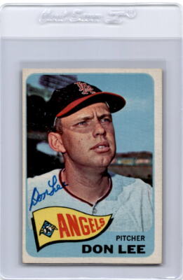 DON LEE 1965 TOPPS #595 HARD SIGNED AUTOGRAPH LOS ANGELES ANGELS *12091