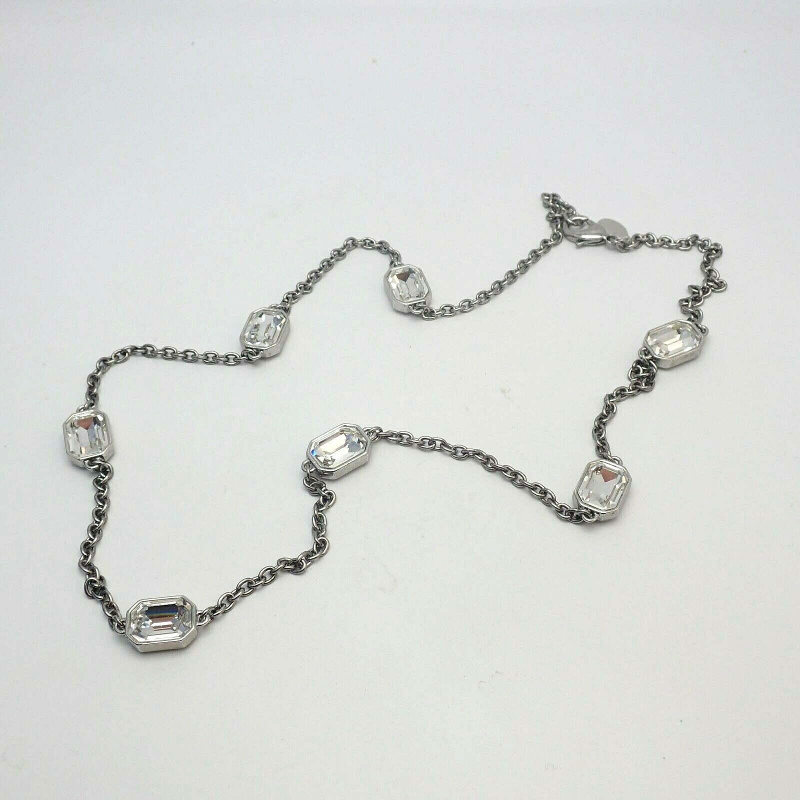 Ann Taylor Clear Rectangular Cut Rhinestone Silve… - image 5