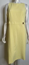 Ann Taylor Daffodil Yellow Sleeveless Dress 10 NWT Button Waist Tab