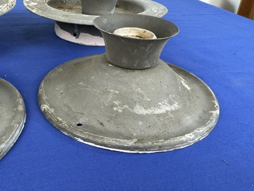 4 Vintage Aluminum Ceiling Light Fixtures, 2 Different Styles, Exterior, Porch - Picture 3 of 16