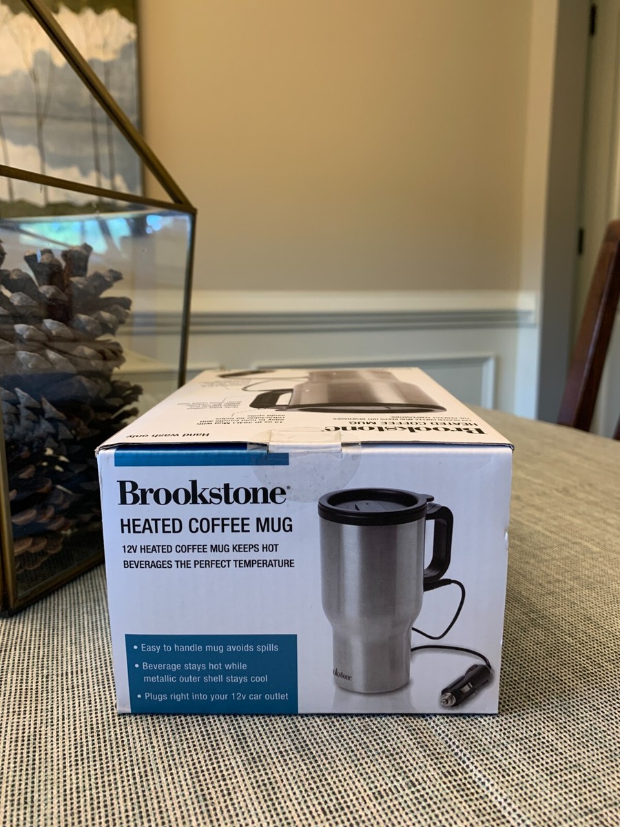 NEW IN BOX! Brookstone Heated Coffee Mug 12V Car Outlet 13oz Travel Coffee  Mug | eBay