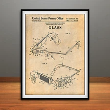 2013 Google Glass Wearable Computer Patent Print Art Drawing Poster