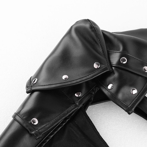 Unisex Kostüm Kunstleder Schulterpanzer Rüstung Armgurt Strap Stulpe Clubwear - Picture 8 of 50