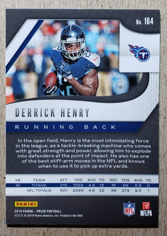 Derrick Henry Signed 2019 Panini Prizm Autograph Football Card