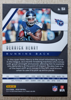 Derrick Henry Signed 2019 Panini Prizm Autograph Football Card