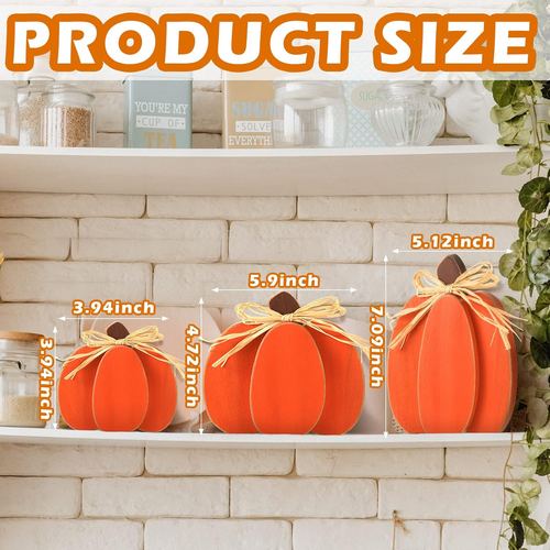 3 Pcs Thanksgiving Pumpkin Decor Fall Decor Autumn Farmhouse Sign Rustic Tiered - Picture 2 of 12