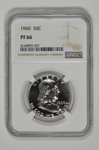 1960 50C Silver Proof Franklin Half Dollar NGC PF 66