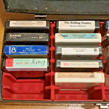 Vintage 8 Track Tape Lot Cartridge Storage Carrying Case Holds 24  18 Cassettes