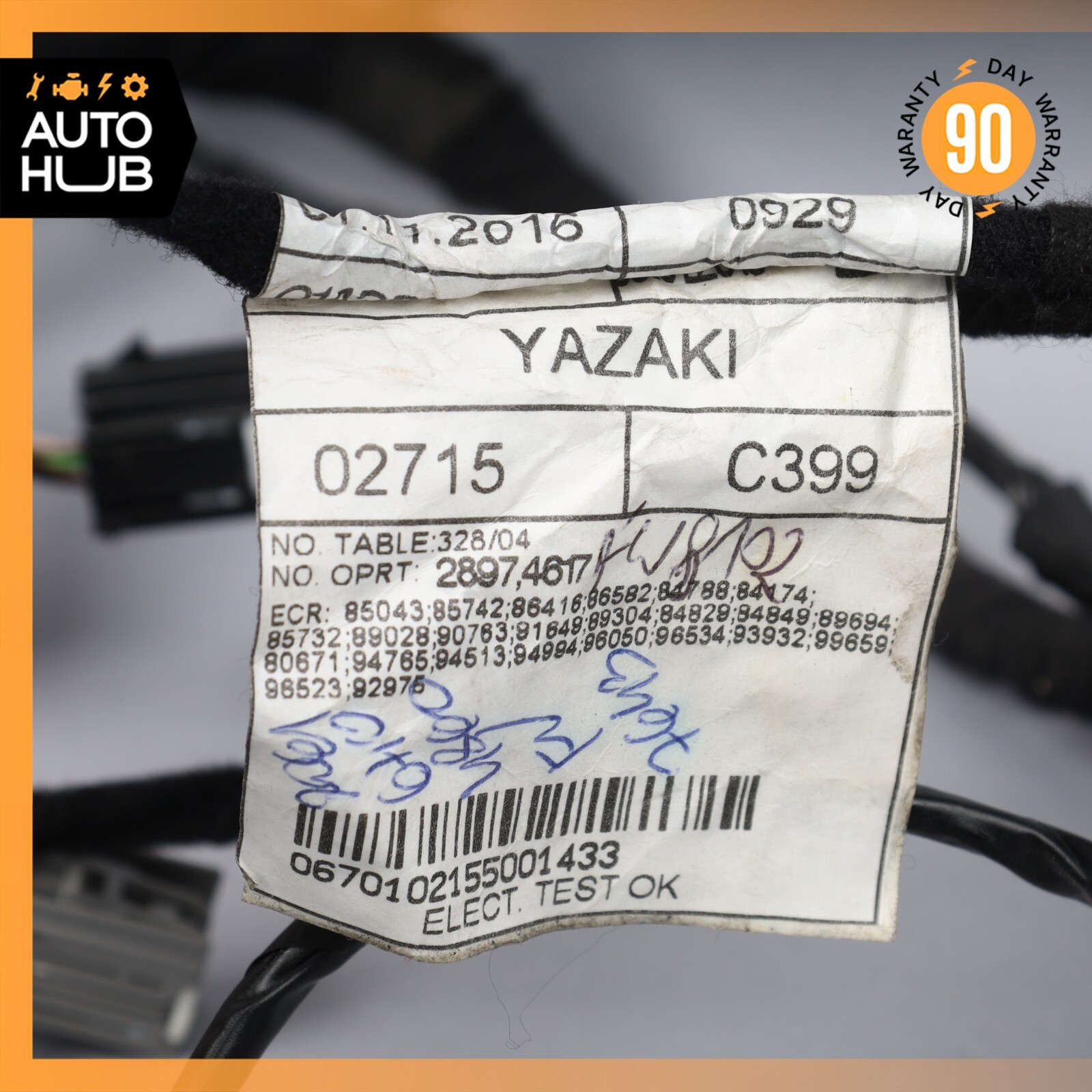 2018 Maserati Ghibli M157 3.0L RWD Rear Trunk Fuse Box w/ Wire Harness OEM