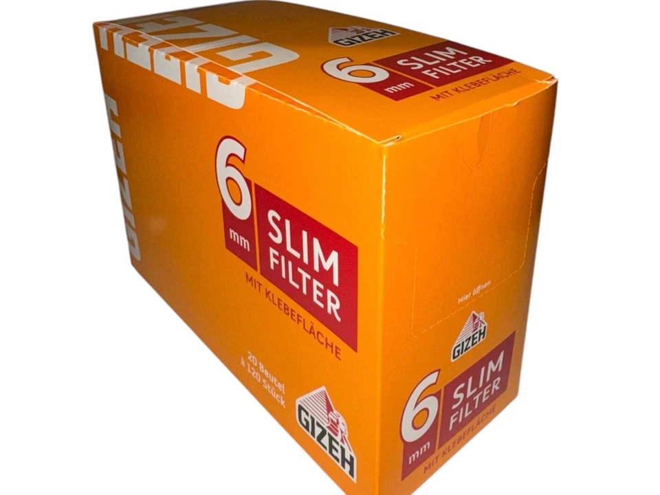 GIZEH Slim Filter 6mm – 20 Packungen à 120 Stück 🚬🟢