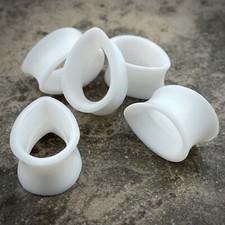 Pair Of White Silicone Teardrop Tunnels Sil-006 Set Gauges Plugs Pick Size
