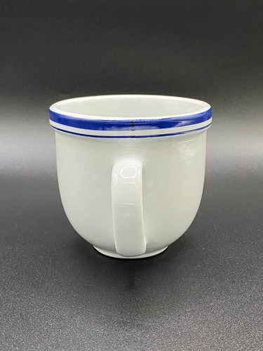 Coffee Mug Culinary Arts Cafeware Porcelain White - Blue Bands (A23) - Vintage - Picture 4 of 6